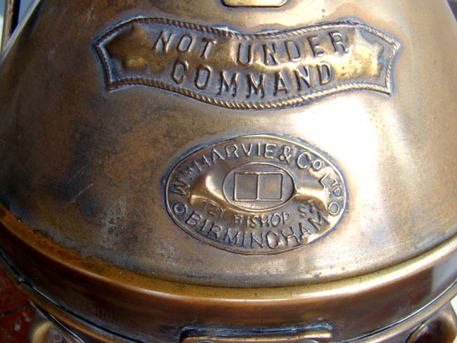An early 20th century ships' masthead lamp marked "NOT UNDER COMMAND" made by William Harvie & Co., Birmingham — image 2